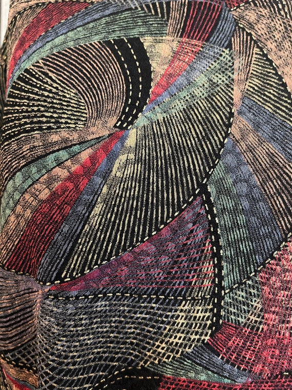 JM Collection, Colorful, Abstract Lines, Blouse, Pullover