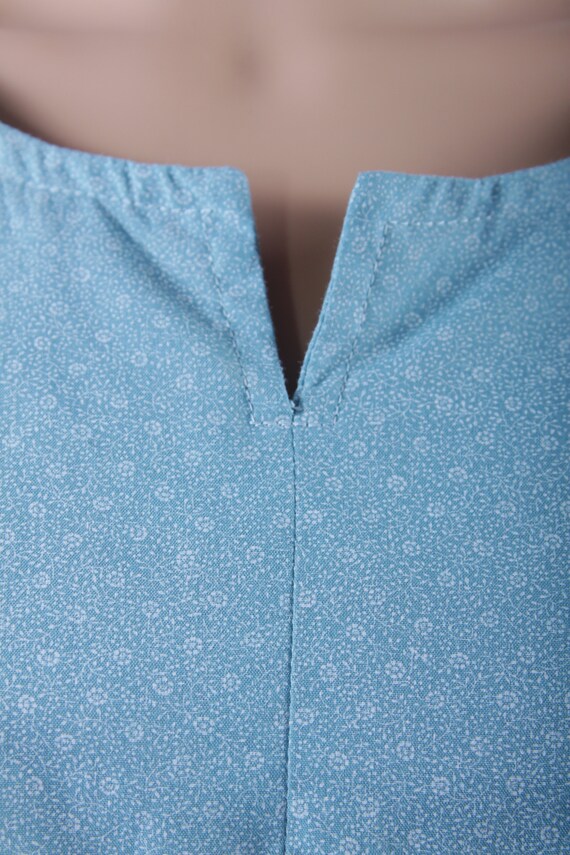 Long, Dress, Homemade, Blue, Dotted, Buttons, Sho… - image 4