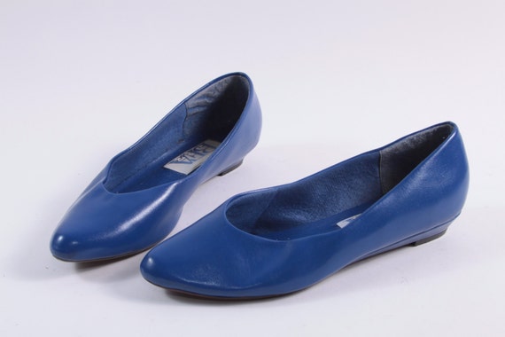 Wonderful Vinyl Bright Blue Vintage Flats Size 8 - BFA Classics Casual Wear  ~ Boom Thang ~ 20-13-446 - Etsy