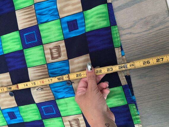 Bright Checked Blouse, Notations, Collared, Deep … - image 8