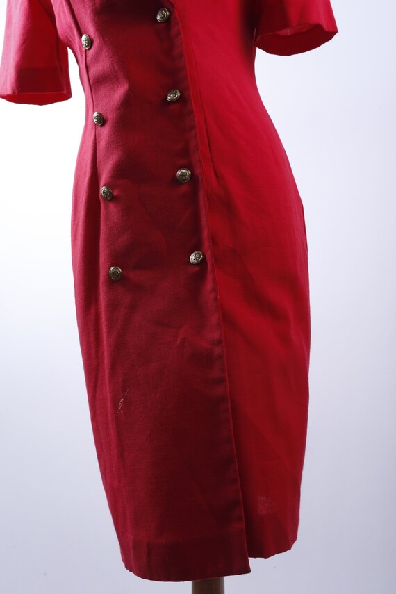 Sailor Costume, Navy, Red, Long, Dress, Buttons, … - image 4