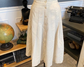 Beige, Long Skirt, Front Buttons, Together, Clothing, Women's Fashion, Outfit, Vintage, ~20-01-819