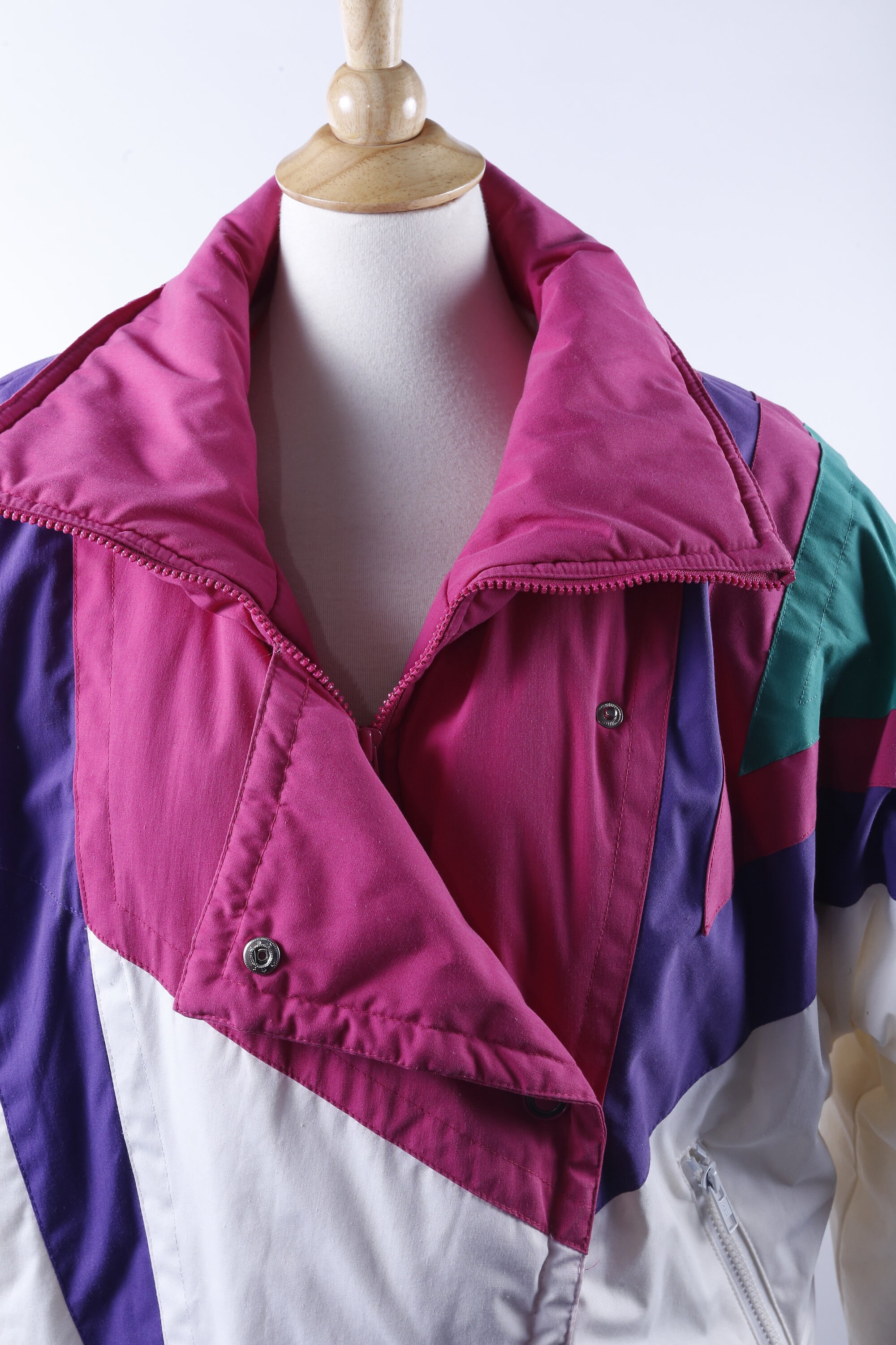 ジャケット・アウター Candy Stripper LINED JACKET PURPLE Vintage Lavender Windbreaker Jacket 90s Plain Purple Warmup