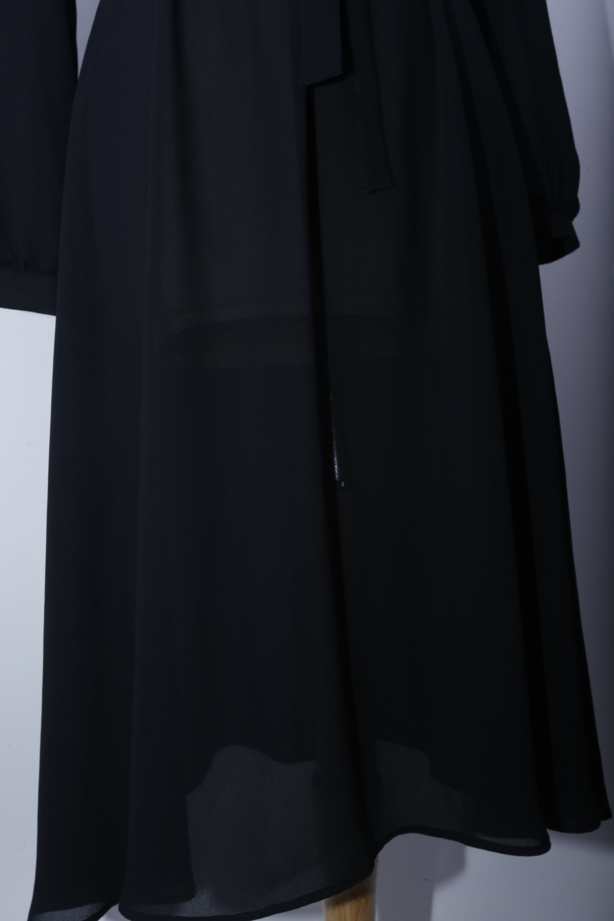 Clothes Ripple Black, Dress, Ripple Collar, Long Sleeves, Closed Collar, Zipper, Size ...