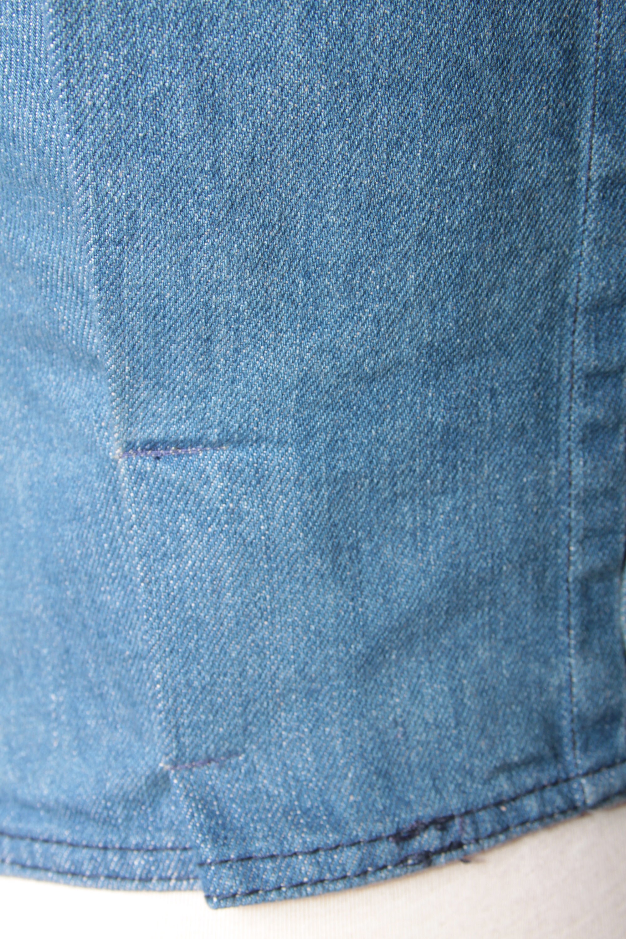 Blue Jeans 70s Vest Small Pocket Fake Pockets Be Bop | Etsy