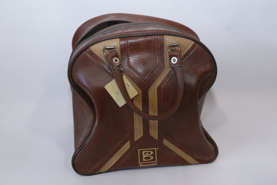 Brunswick Brown Leather Bowling Bag Duffel Bag Sports Etsy