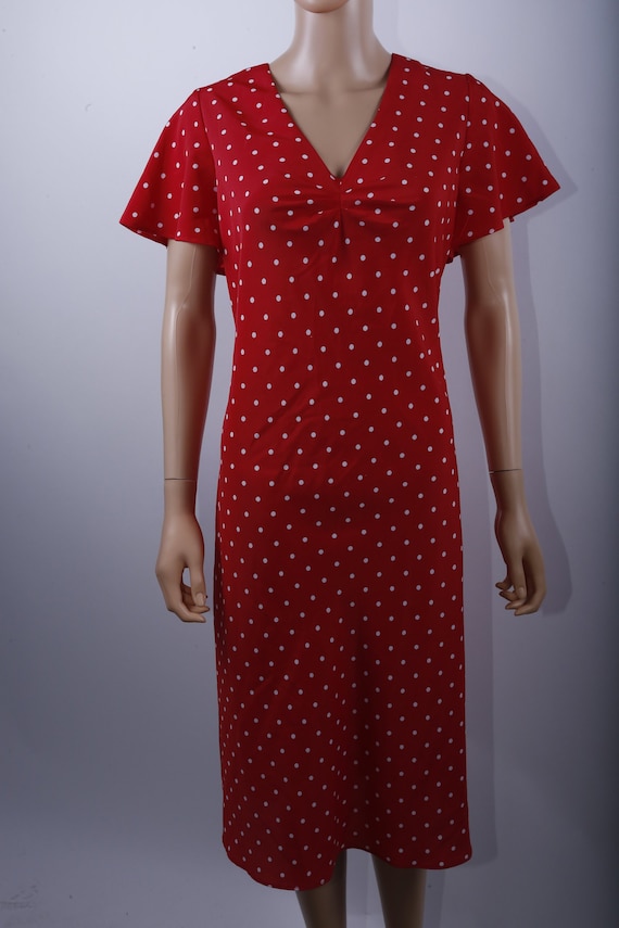 strapless open back dress Red Polka Pleat Detail Mini Dress