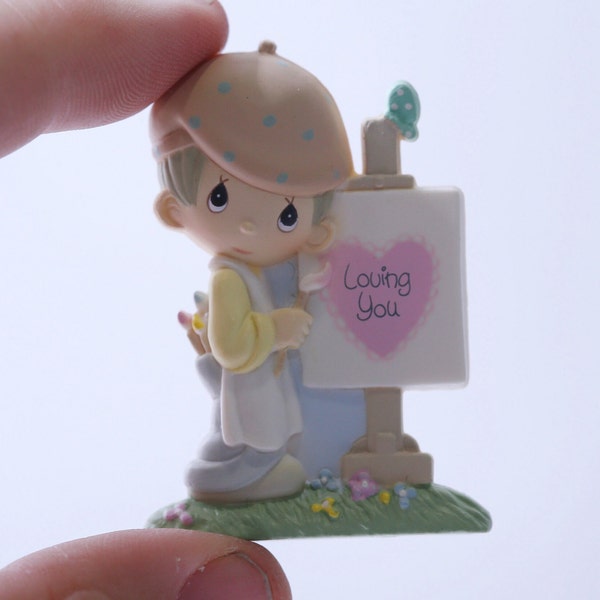 Precious Moments, Pin, Boy Painting Loving You Message, Valentine's Day, Gift, Accessory, Collectible, ~ 231022-WH 603