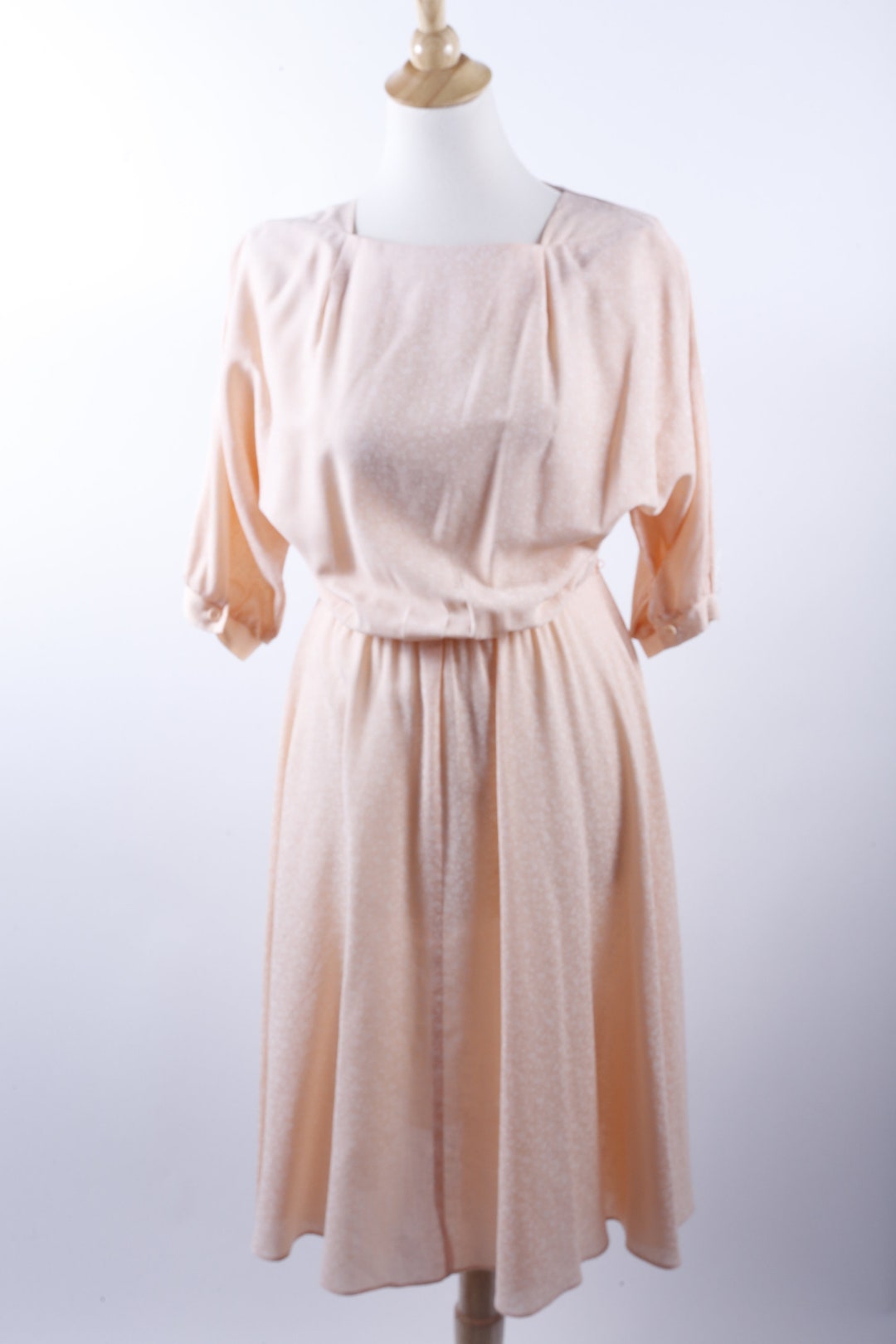 Cap Sleeves Long Dresses with Lace Bodice Peach