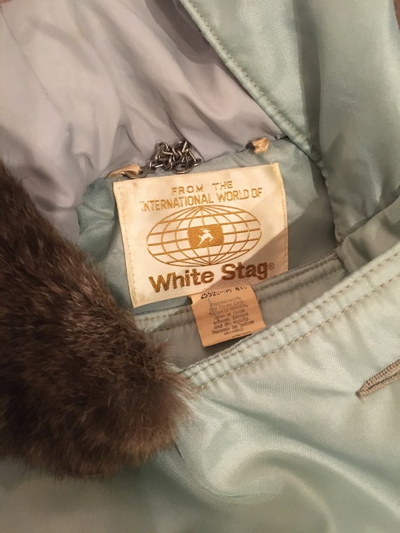 60s White Stag, Gray Silver, Trench, Coat, Removable Fur 60s White Stag, Gray Silver, Trench, Coat, Removable Fur