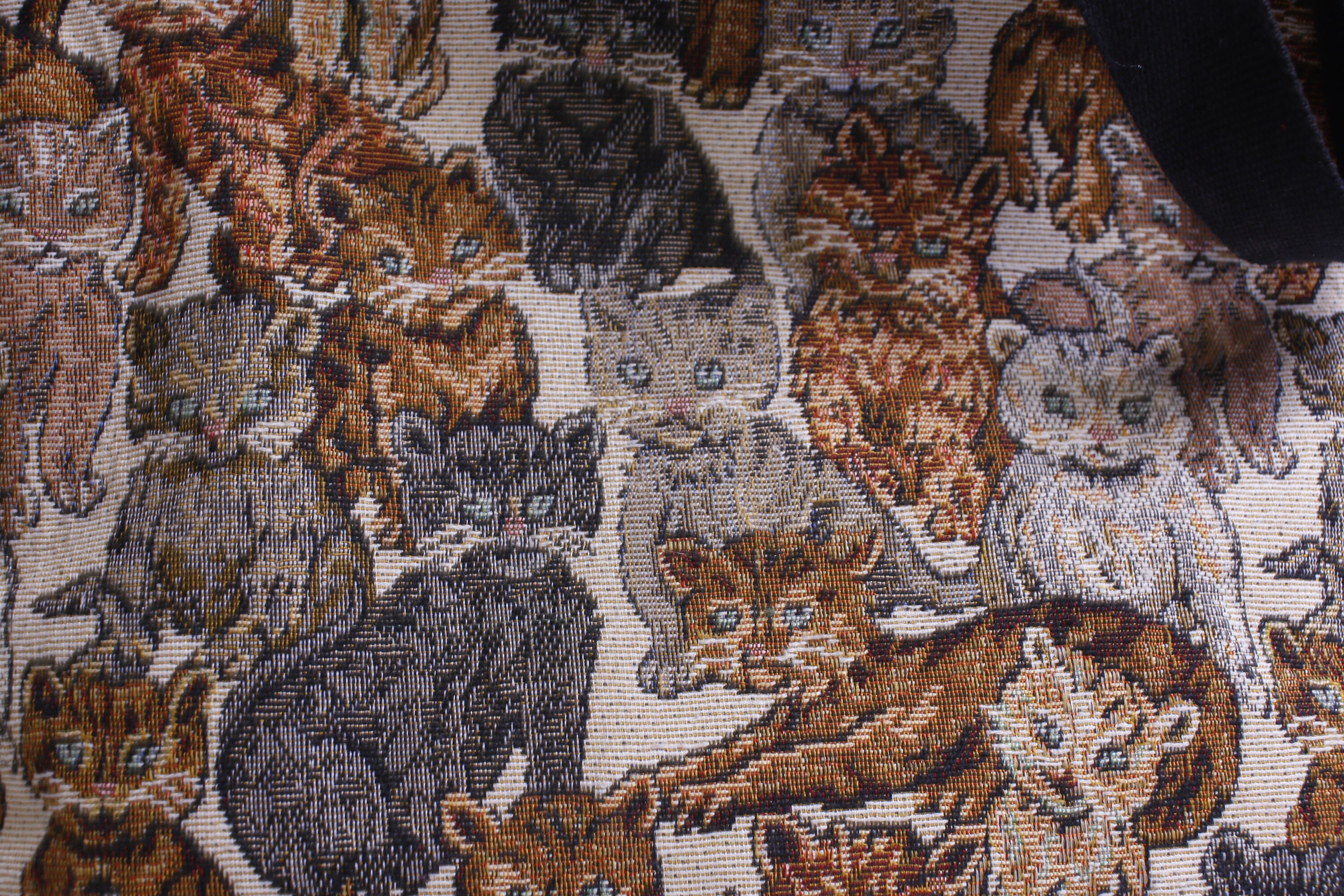 Cats, Embroidered Tote Bag, 14x14\