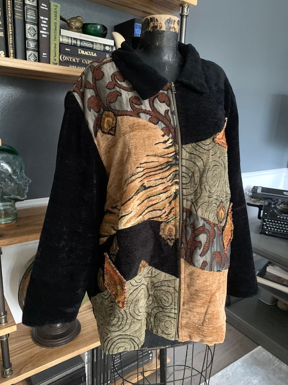 Carpet Jacket, by Julia Ku, Patchwork Texture, Fr… - image 1