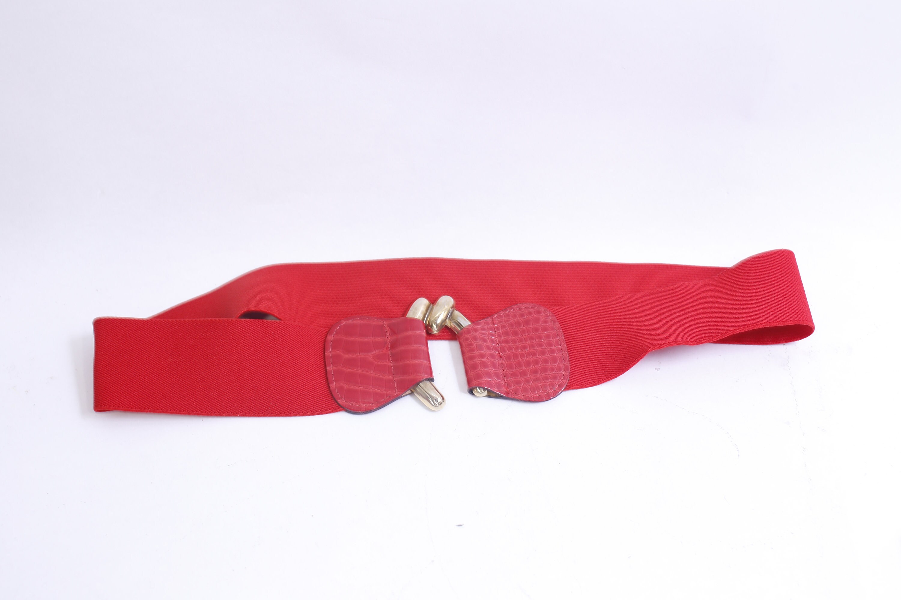 Superbe Boucle De Ceinture Vintage Années 80 – Style Créateur, Rouge Et Or, Métal Original – état Neuf Jamais Portée