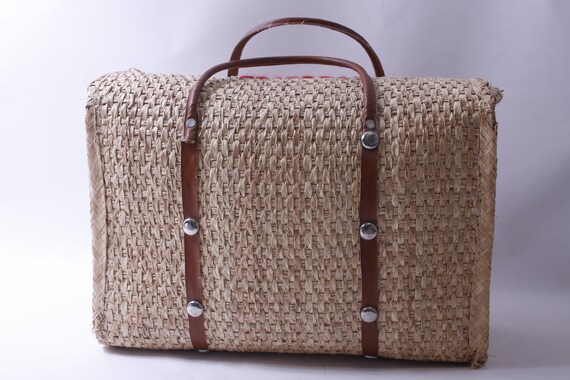 Mexican Style, Woven Straw, Handbag, Tote, 1970s,… - image 6