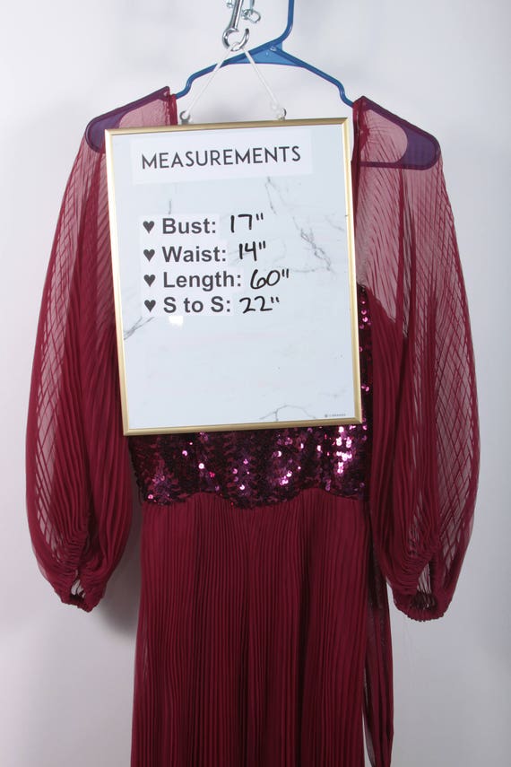 Gorgeous 1970's Vintage Deep Red Evening Dress, B… - image 9