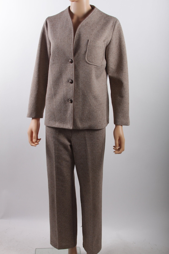 Suit, Beige Set, Skirt, Pants and Jacket, Three-Pi