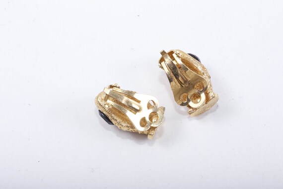 Clip On Red Teardrop Stone Ruby Style Gold with J… - image 2