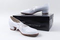 White, Danshuz, Dance, Unusde Tap Shoes, Footwear, Shoes, 7 1/2 Leather Heels, Laces, Clothes, Outfit, Vintage, ~ 20-01-22