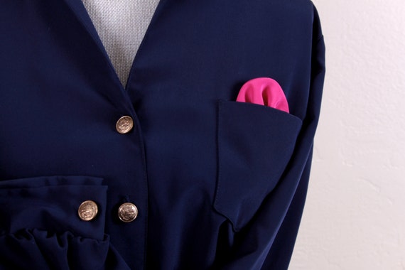 Vintage 1970's Navy Blue Flowy Business Dress With Pleats Sz Medium Large  6, 8, 10 ~ 1057 - Etsy