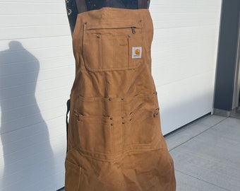 Carhartt, Apron, Brown, Many Pockets, Zipper Pocket, Heavy-duty, Durable, Workwear, Functional, Utility, Adjustable, ~ 230620-DISS M-13-04