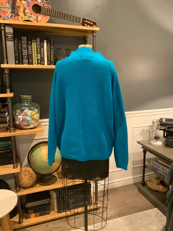 90s Carriage Court, Sweater, Pullover, Blue, Turt… - image 3