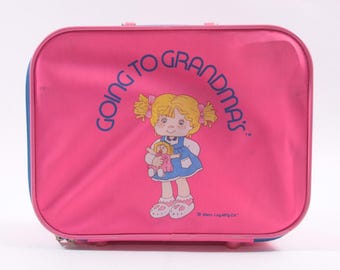 Vintage 1980s Cabbage Patch Kids Pink Grandmother's suitcase - Like New - Going to Grandma's House - 177