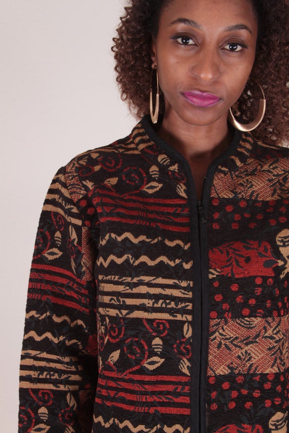 Carpet Jacket, Studio Works Petite, Ethnic, Warm, Tapestry, Small