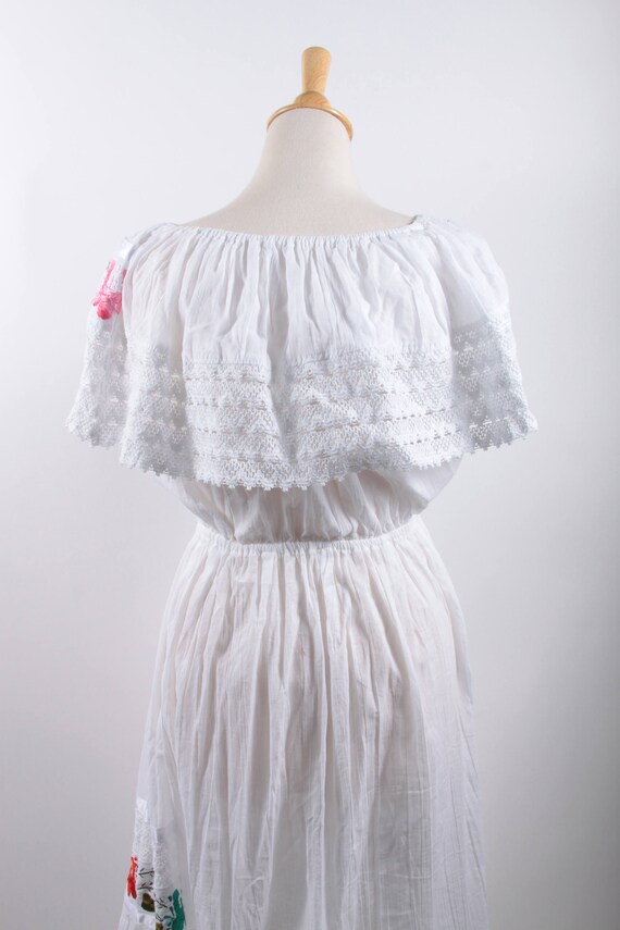 Off Shoulder, Summer Dress, Vintage, White, Lace,… - image 5