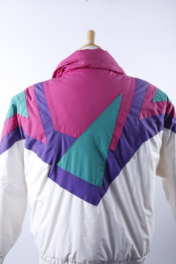 Parachute Jacket, 1980s, 90s, Skii Jacket, White,… - image 6