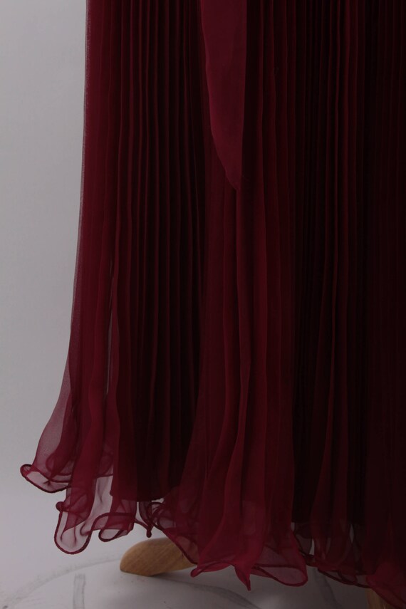 Gorgeous 1970's Vintage Deep Red Evening Dress, B… - image 4