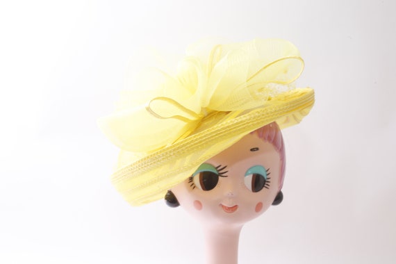 Yellow, Summer, Bow, Fascinator, Mini Hat, Women'… - image 1