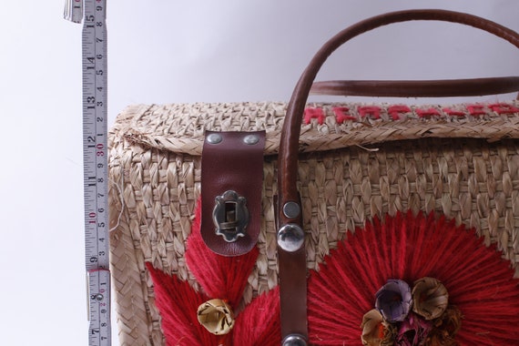 Mexican Style, Woven Straw, Handbag, Tote, 1970s,… - image 2