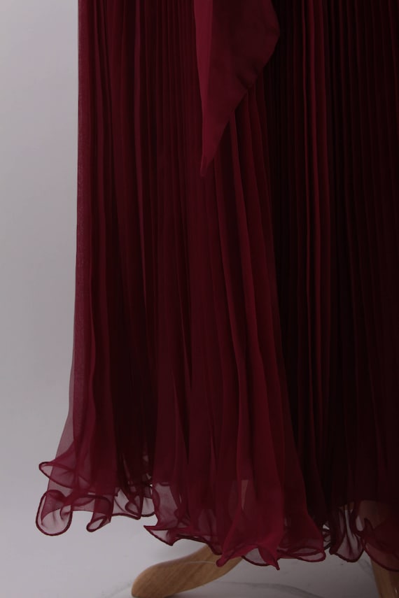 Gorgeous 1970's Vintage Deep Red Evening Dress, B… - image 7