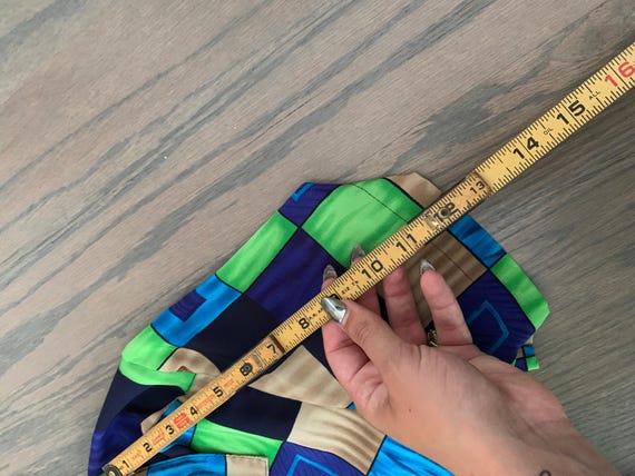 Bright Checked Blouse, Notations, Collared, Deep … - image 10