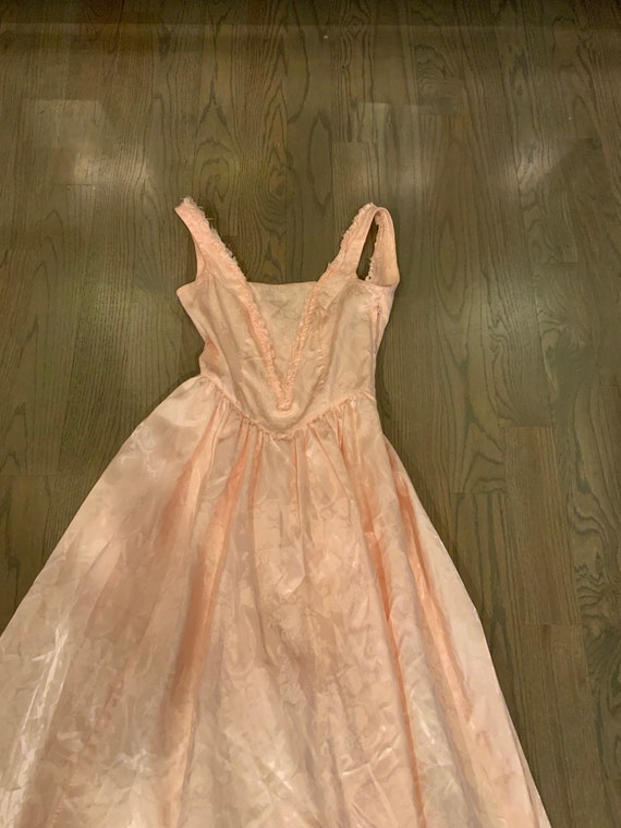 70s XXS Gunne Sax, Pink, Dress, Sleeveless, Open … - image 2