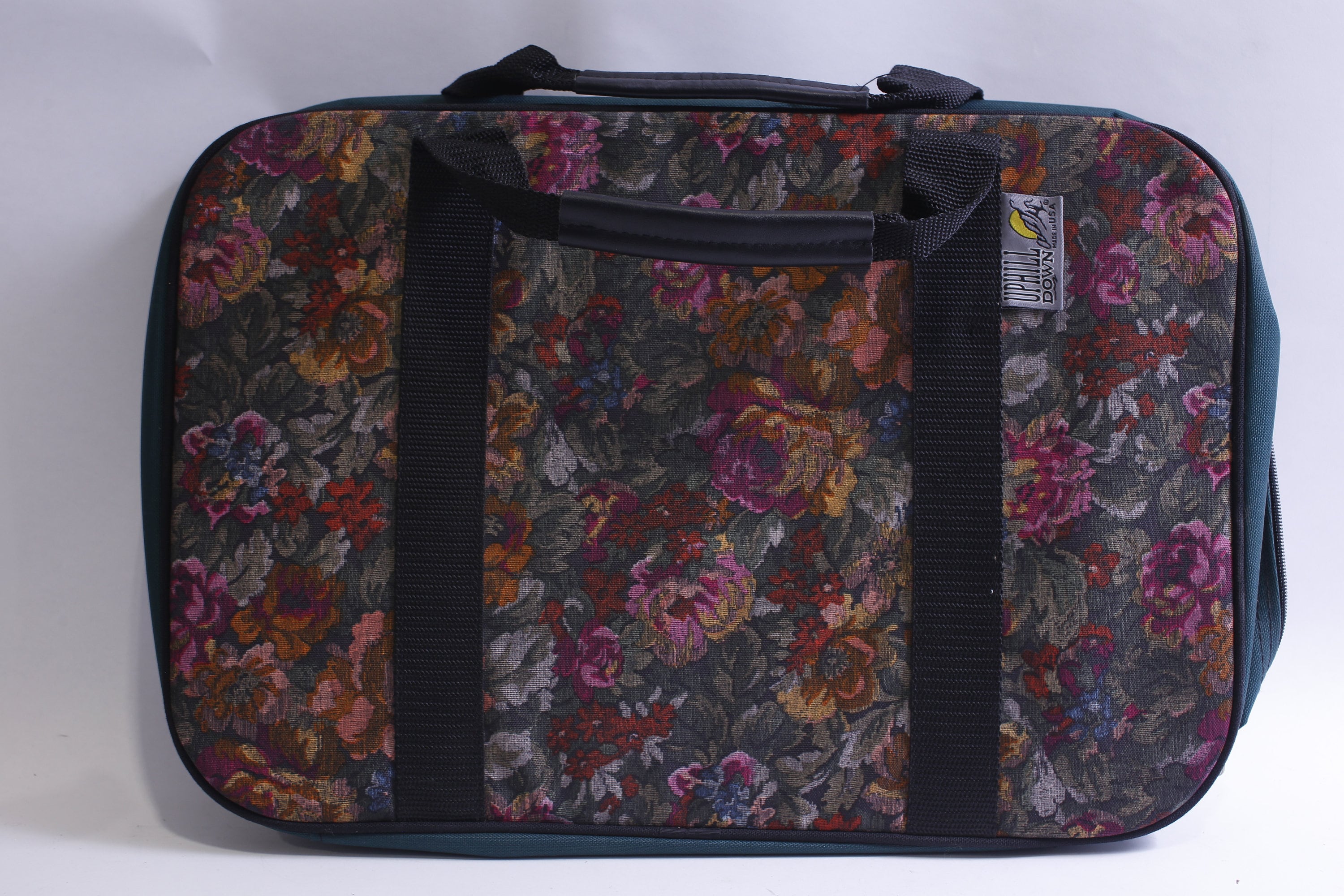 Vintage 90s Uphill Down Hard Floral Bag, Travel Bag, Luggage 
