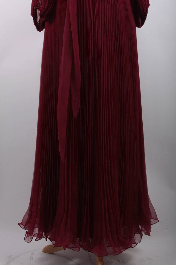 Gorgeous 1970's Vintage Deep Red Evening Dress, B… - image 3
