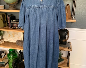 liz claiborne short sleeve denim dress Liz Claiborne Denim Short Sleeve Dresses for Women for sale