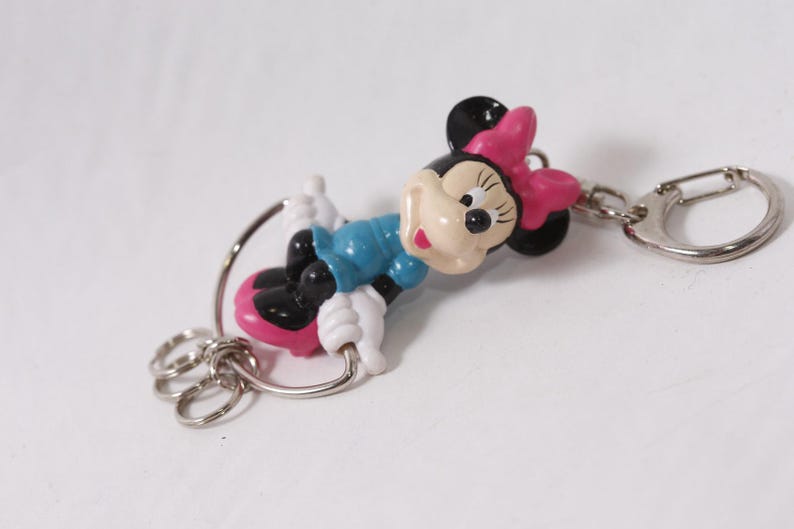 Disney Minnie Mouse Swing Ring Keyring Vintage Hanging Figure ~ 260423-WH 1094 image 1