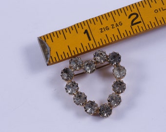 Heart, Figure, White Stones, Golden Frames, Romantic, Love, Brooch
