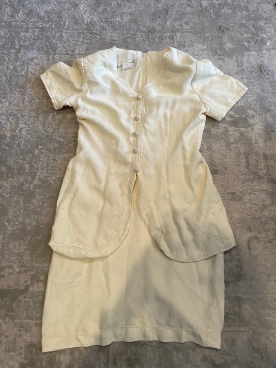 80s Donna Ricco, White, Dress, Dress Suit Look V … - image 5
