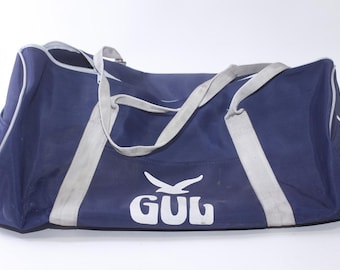 1980s GUL, Gym Bag, Gymsack, Blue White, Sports, Athletic, Accessory, ~ 250516-WH F-2