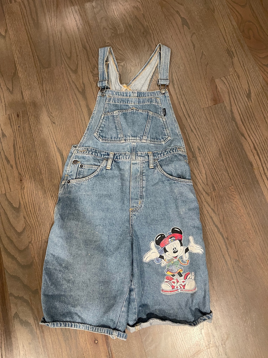 【LEE x Disney】23SS Mickey Mouse Overalls Denim Skirt Disney Mickey Mouse Skirt Overalls Denim Embroidered Pockets