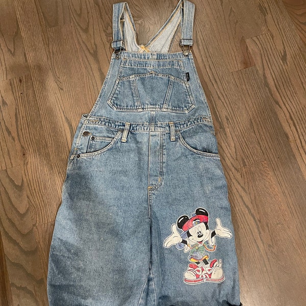 Adult Disney, Mickey Mouse, Jean, Babydoll Overall, Jumpsuit, Pockets, Size M, Children, Kids, Fashion, Clothes, Vintage, ~ 20-01-1096