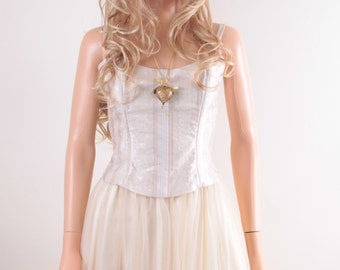 Gorgeous Jessica McClintock Gunne Sax Cream Formal Dress Corset Tool Skirt - Size 6 ~ 20-12-404