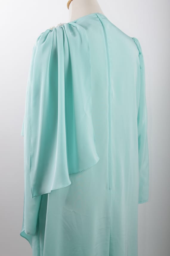 1970's Formal, Tunic Dress, Robin's Egg Blue, Long, T… Gem
