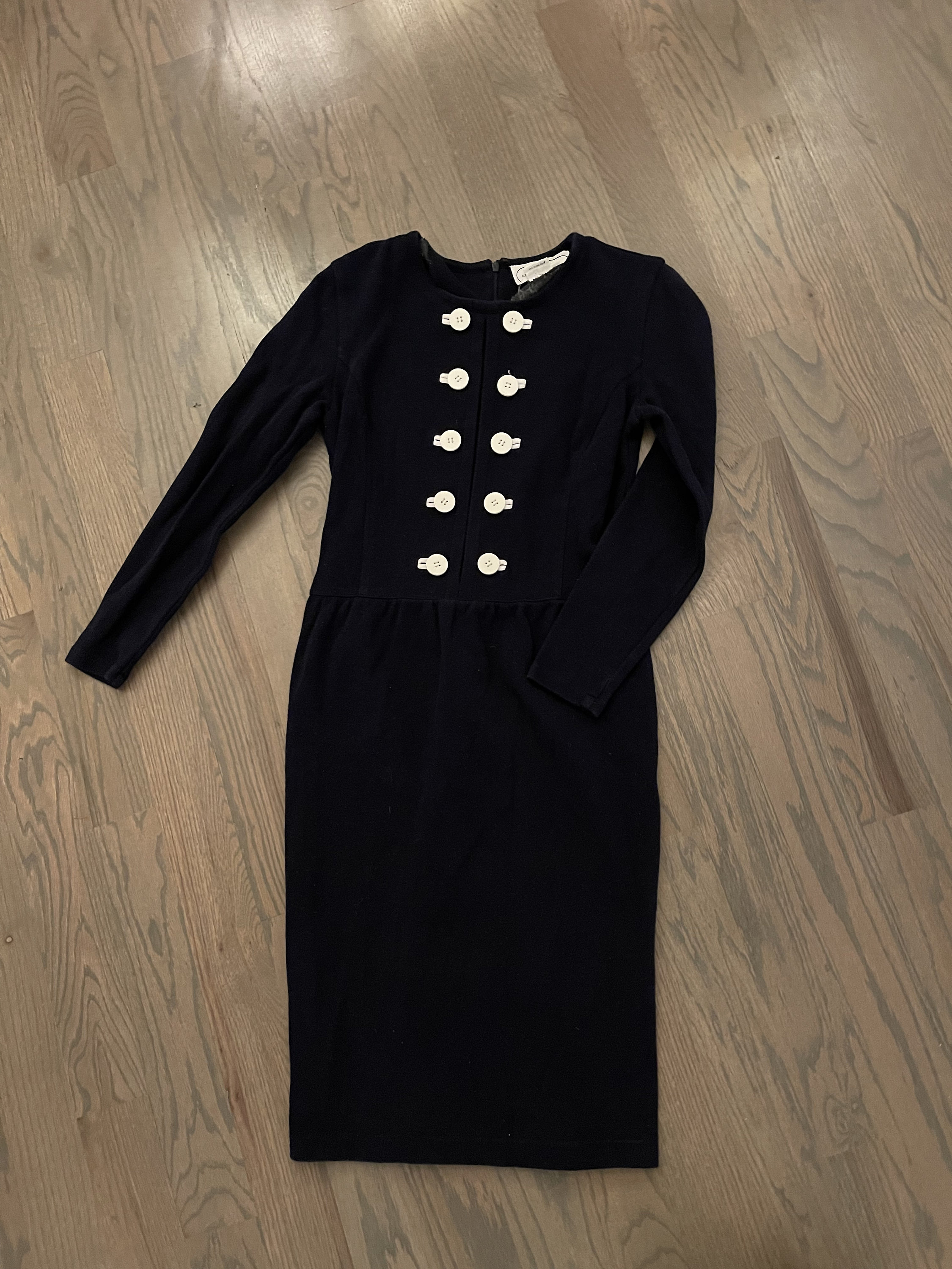 Adrienne Vittadini, Blue, Long Dress, Fitted, Big White