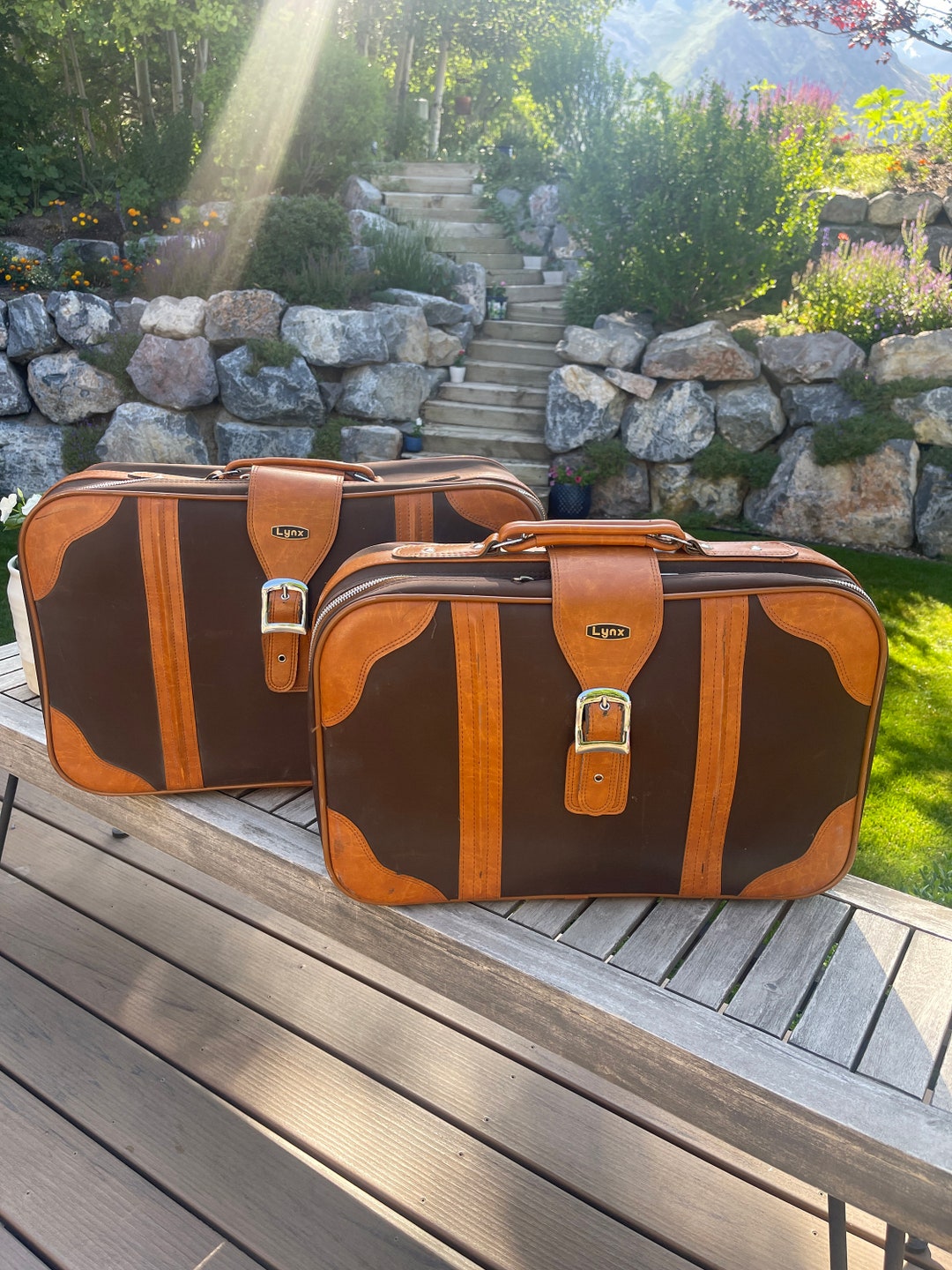 Lynx Leather Luggage Set Suitcases Luxury Travel Etsy