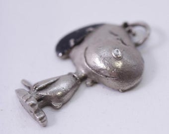 Peanuts, Snoopy, Pingente, Orelhas Pintadas, Charme, Estatueta de Estanho, Starline, Vintage, Acessório, ~ 250826-WH 514