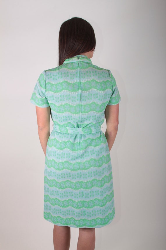 Adorable Vintage 1960's Sea Green Dress, Butterfl… - image 5